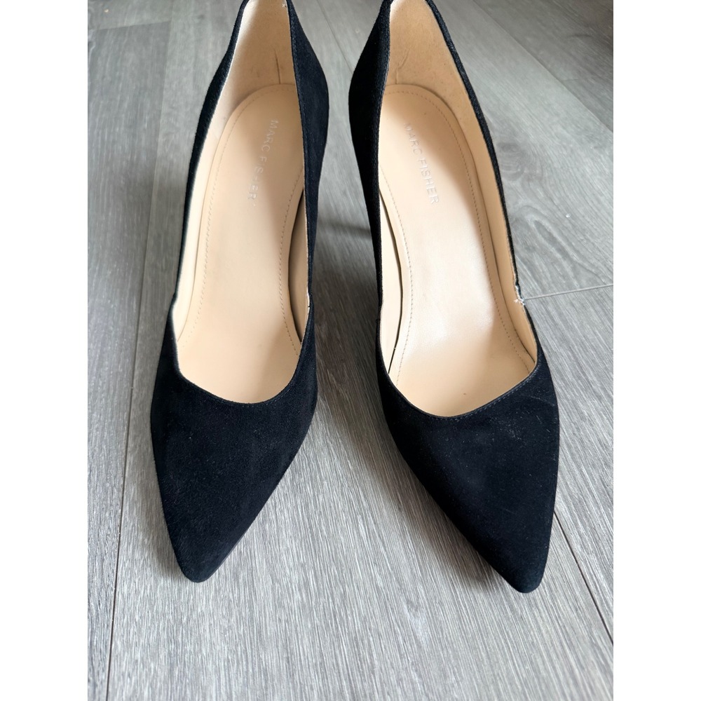 Marc Fisher Black Suede Pointed Toe Stiletto Heels Women's Size 8.5